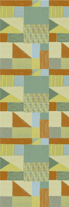 Tapis vinyle géométrique patchwork triangles colorés - TenStickers