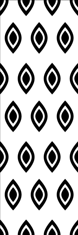 Tapis vinyle géométrique motifs noirs et blancs - TenStickers