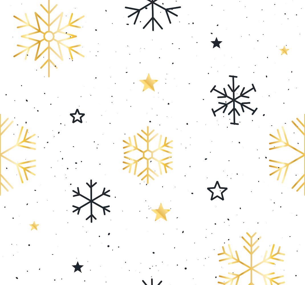 Tapis vinyle noël flocons dorés et noirs - TenStickers