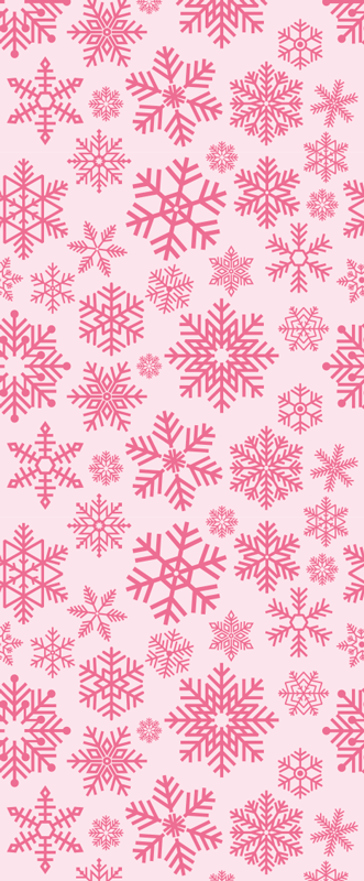 Tapis vinyle noël design flocons roses - TenStickers