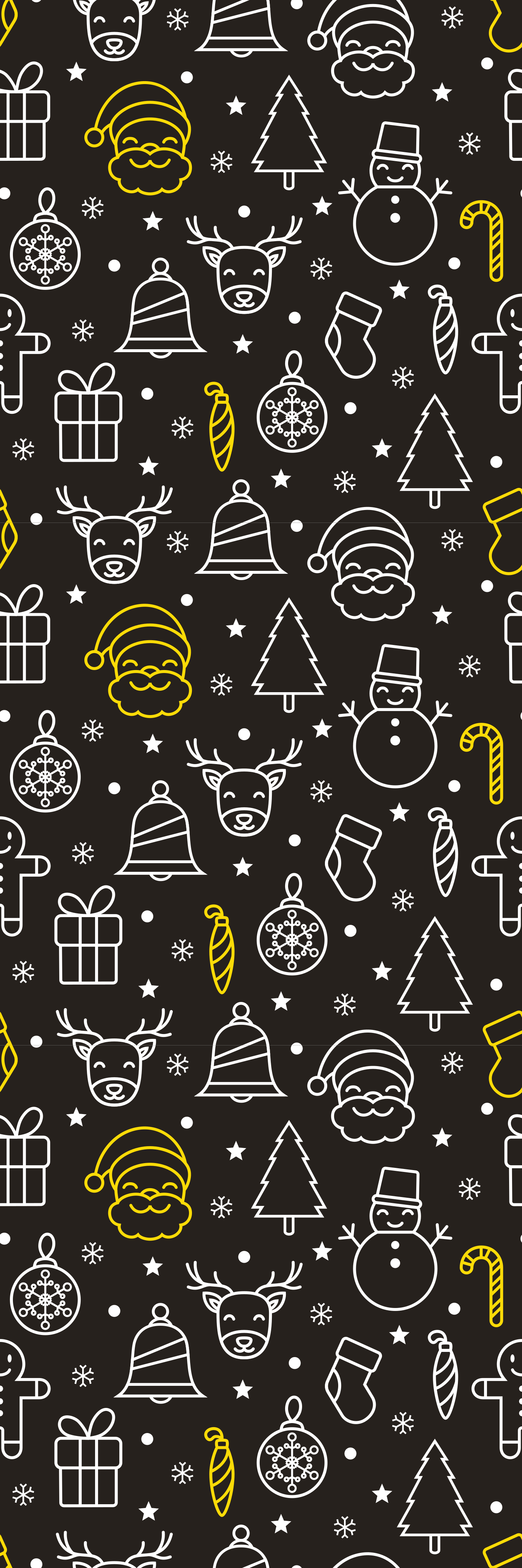 Tapis vinyle noël motif blanc et jaune fond noir - TenStickers