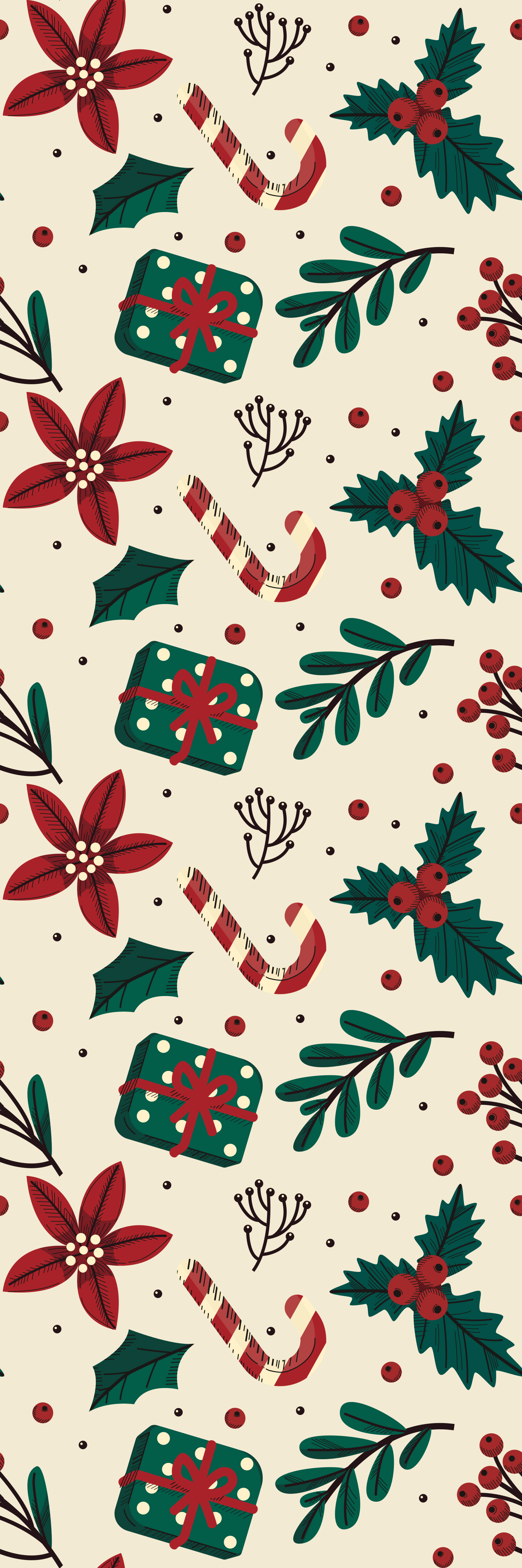 Tapis vinyle noël motif vintage rouge et vert - TenStickers