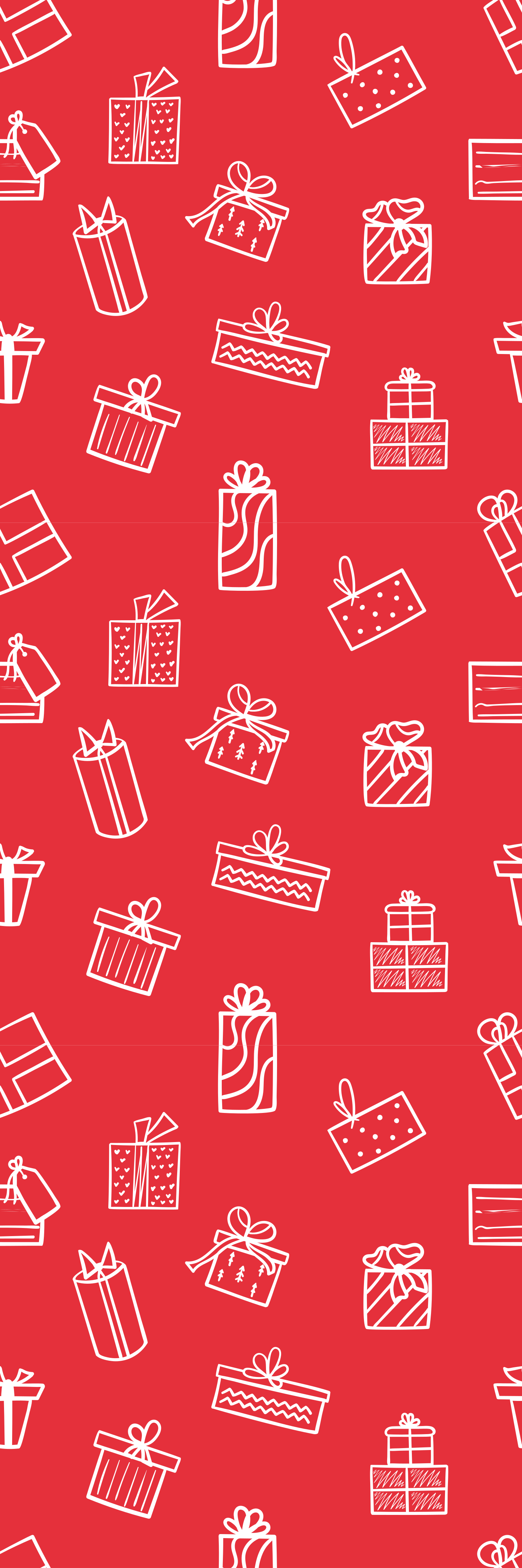 Tapis vinyle noël motifs cadeaux blancs fond rouge - TenStickers