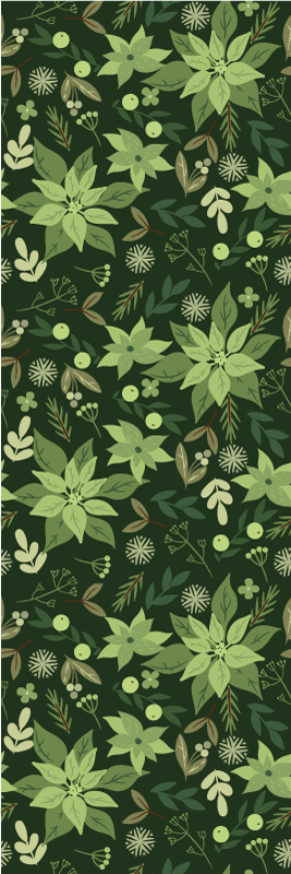 Tapis vinyle noël fleurs vertes décorations noël - TenStickers