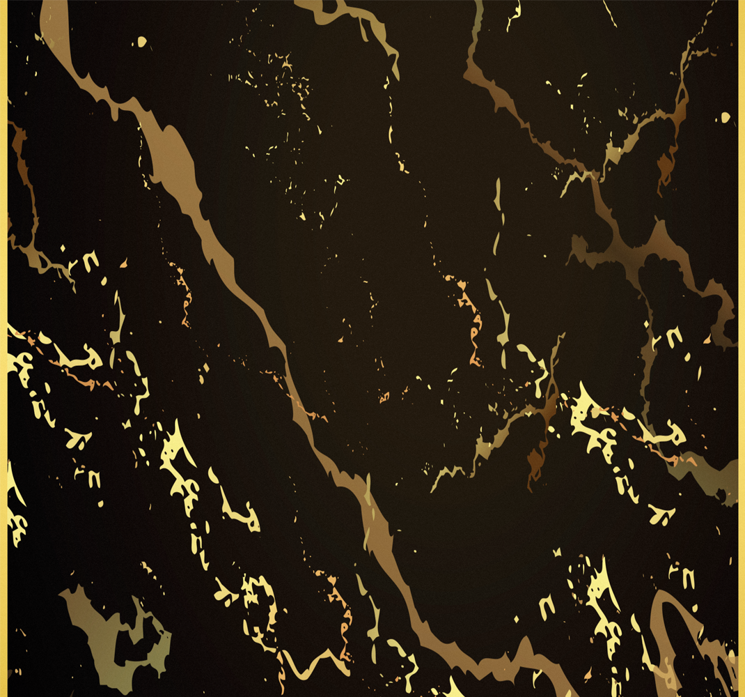 Tapis vinyle chambre texture marbre noir et or - TenStickers