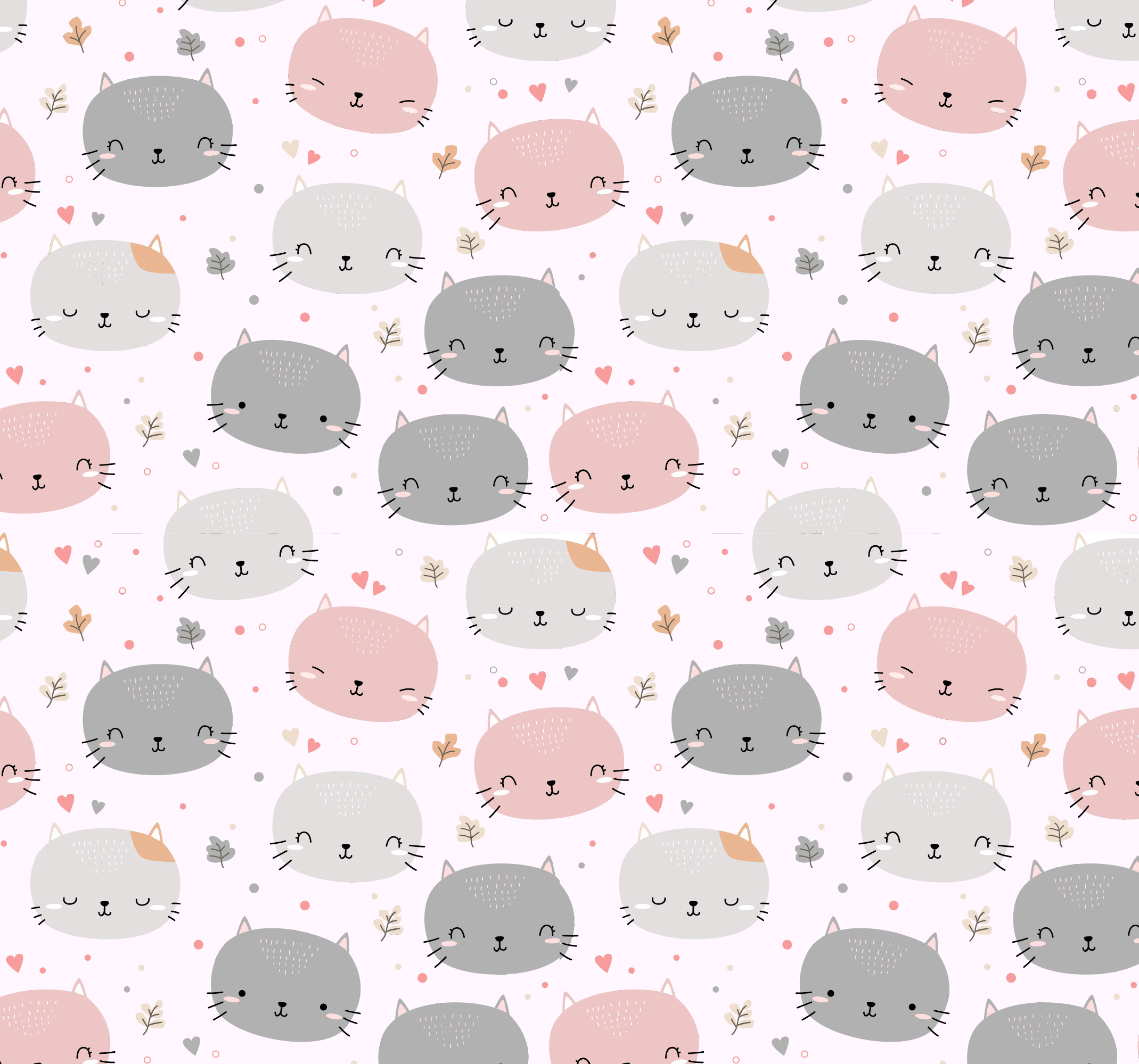 Tapis vinyle chambre jolis chatons gris et roses - TenStickers