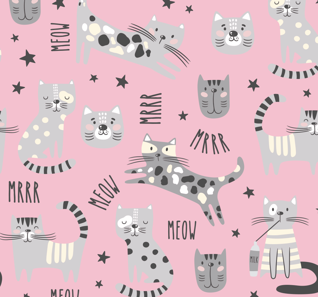 Tapis vinyle chambre chats élégants - TenStickers