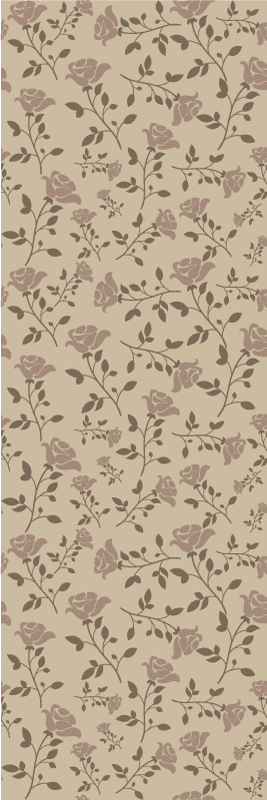 Tapis vinyle chambre motif rose vintage marron - TenStickers