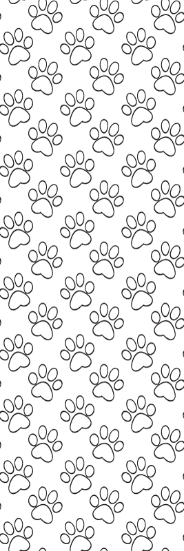 Tapis vinyle chambre empreintes de pattes noir et blanc - TenStickers