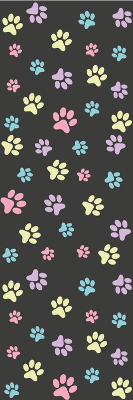 Tapis vinyle chambre pattes de chien colorées incroyables - TenStickers