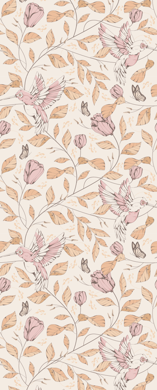 Tapis vinyle chambre motif tulipes couleurs beige - TenStickers