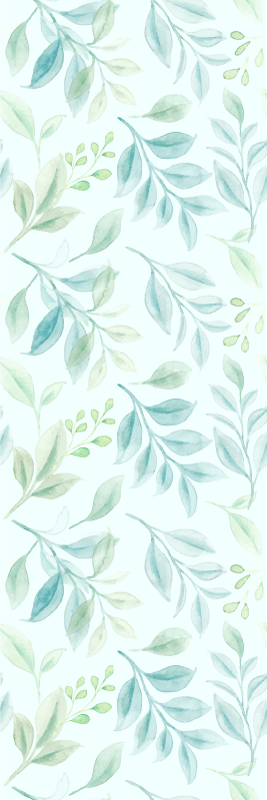 Tapis vinyle chambre feuillage vert fin - TenStickers
