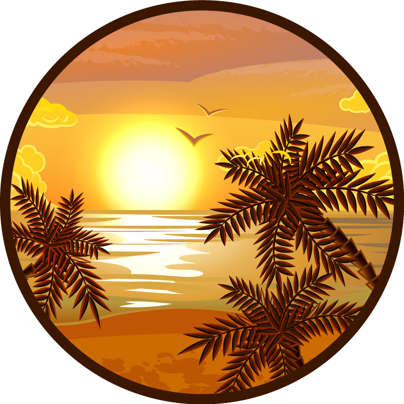 Tapis vinyle nature vue paisible sur le coucher de soleil - TenStickers