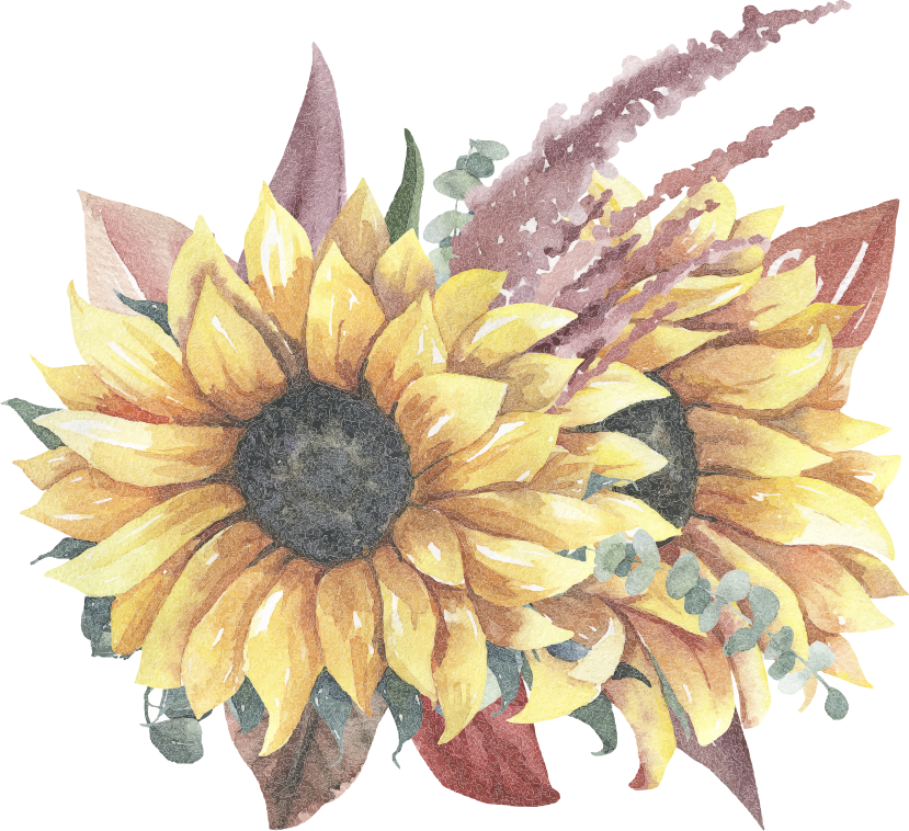 Tapis vinyle nature arrangement floral tournesol - TenStickers