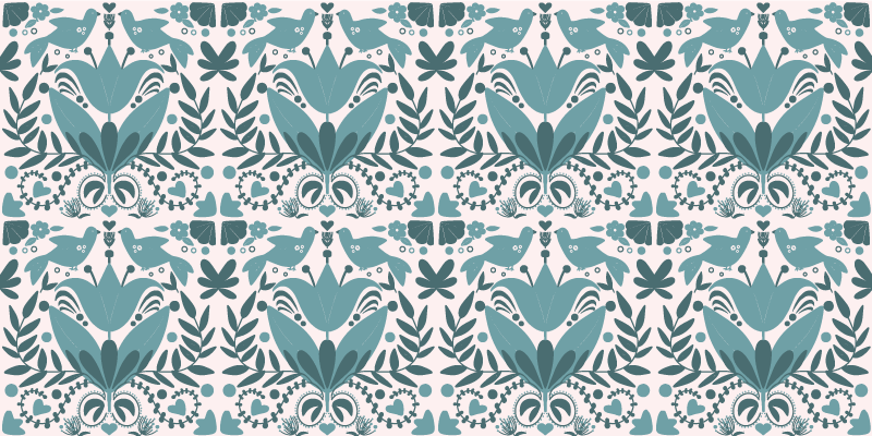 Tapis vinyle nature motif floral - TenStickers