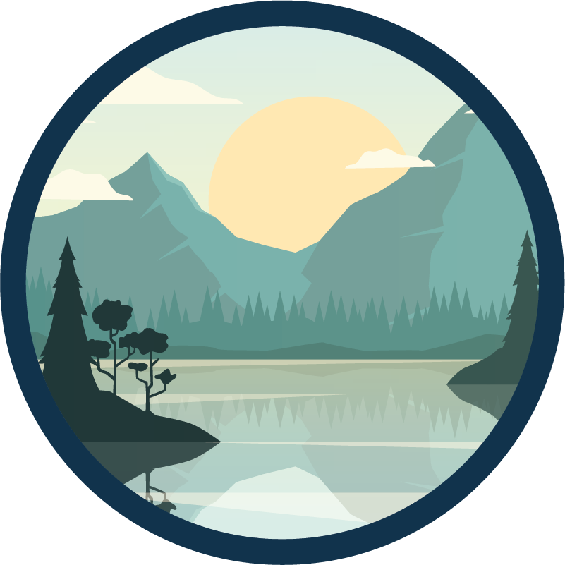 Tapis vinyle nature reflet serein des montagnes - TenStickers