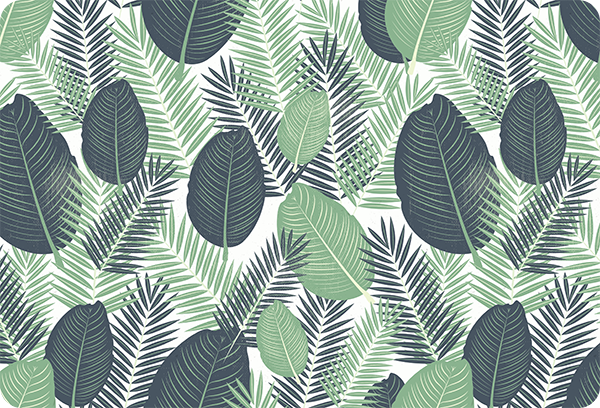 Tapis vinyle fleurs et plantes végétation verte jungle - TenStickers