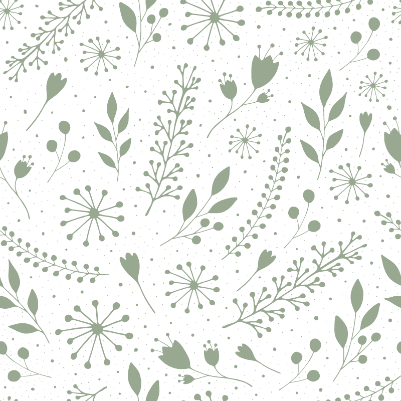 Tapis vinyle fleurs et plantes feuillage vert doux - TenStickers