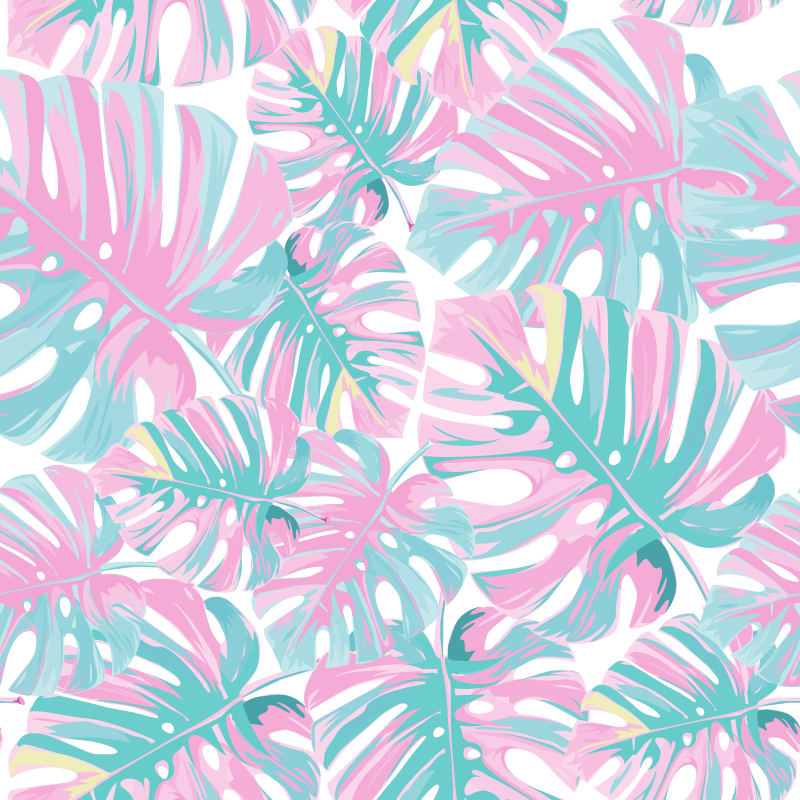 Tapis vinyle fleurs et plantes motif monstera deliciosa - TenStickers