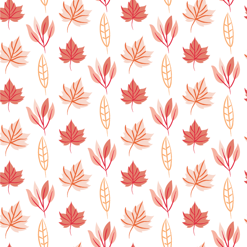 Tapis vinyle fleurs et plantes motifs feuilles roses automne - TenStickers