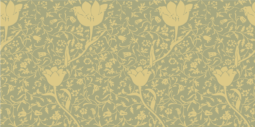 Tapis vinyle fleurs et plantes motif floral doré et vert - TenStickers