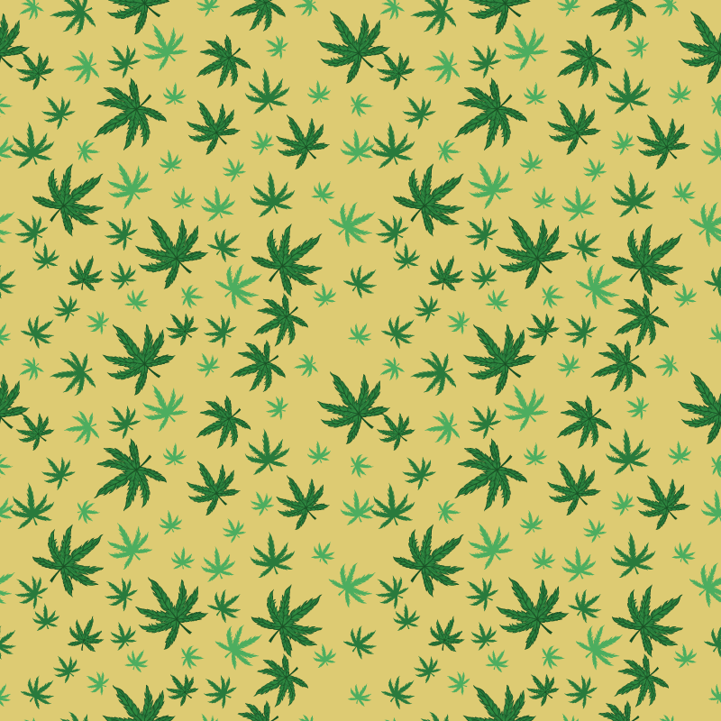 Tapis vinyle fleurs et plantes motif cannabis sans joint - TenStickers