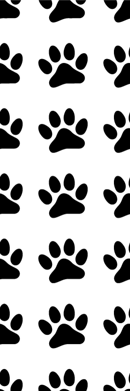 Tapis vinyle chambre empreintes de pattes noires - TenStickers