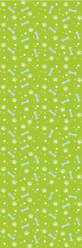 Tapis vinyle chambre empreintes de chien bleu et vert - TenStickers