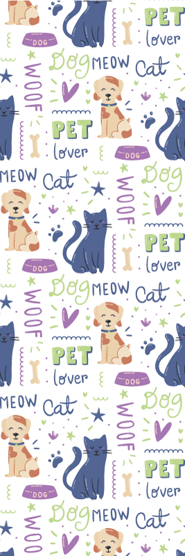 Tapis vinyle chambre dessin coloré de chiens - TenStickers