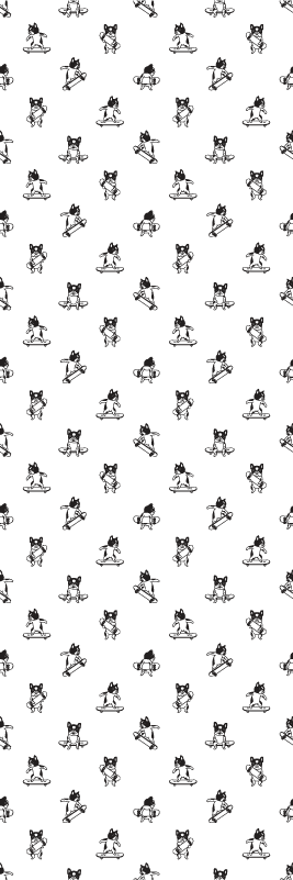 Tapis vinyle chambre chien mignon sur skateboard - TenStickers
