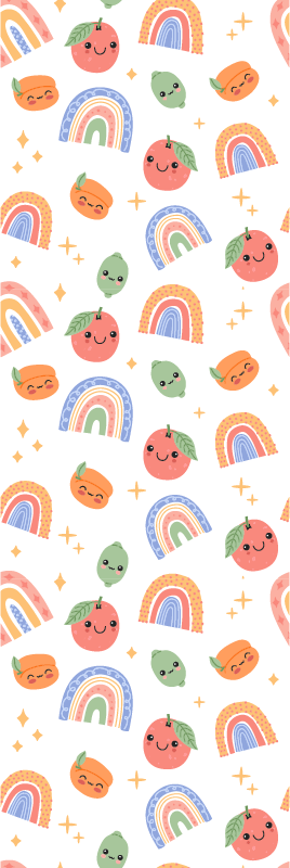 Tapis vinyle chambre bébés fruits avec visage - TenStickers