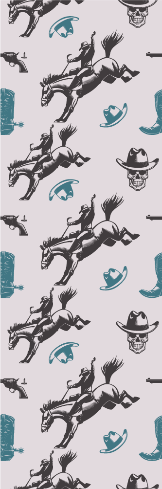 Tapis vinyle chambre motif chevaux cowboy - TenStickers