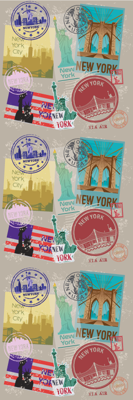 Tapis vinyle chambre collage ancien nyc - TenStickers