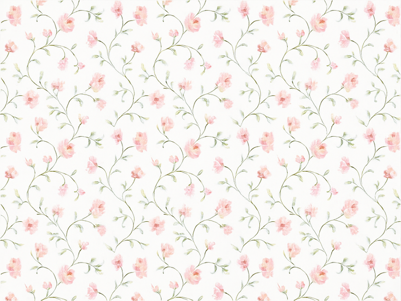 Tapis vinyle chambre fleurs botaniques roses - TenStickers