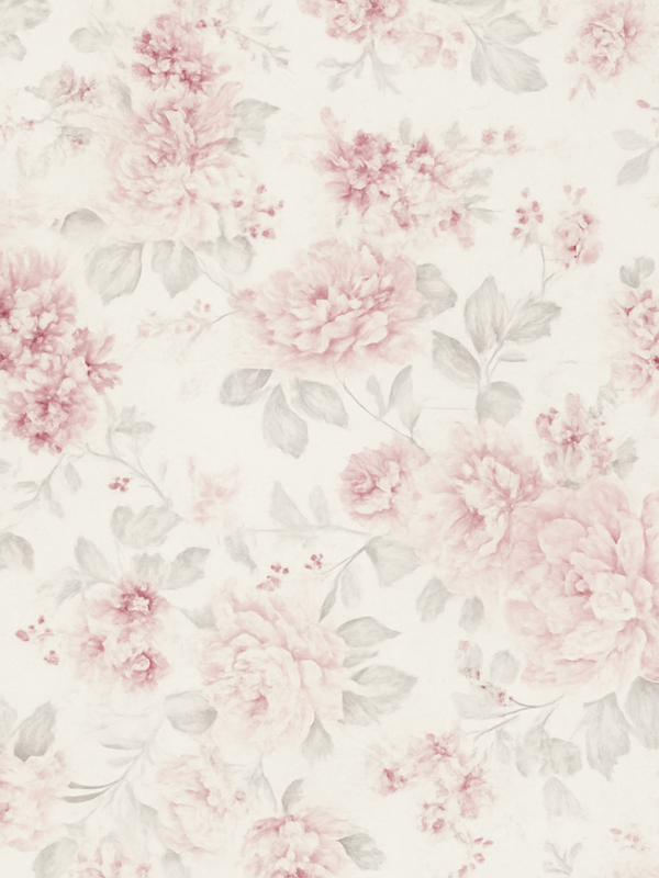 Tapis vinyle chambre design floral vintage rose - TenStickers
