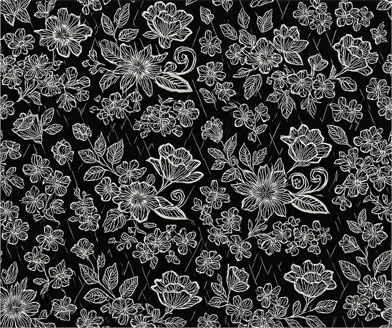 Tapis vinyle chambre design floral sombre - TenStickers