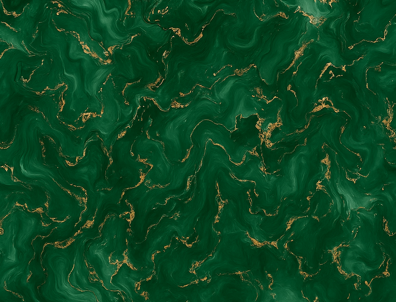 Tapis vinyle chambre vert émeraude marbré or - TenStickers
