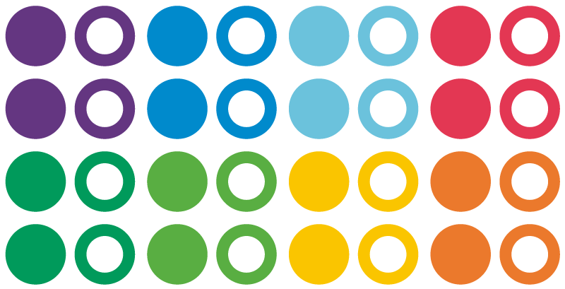 Tapis vinyle géométrique cercles aux couleurs arc-en-ciel - TenStickers