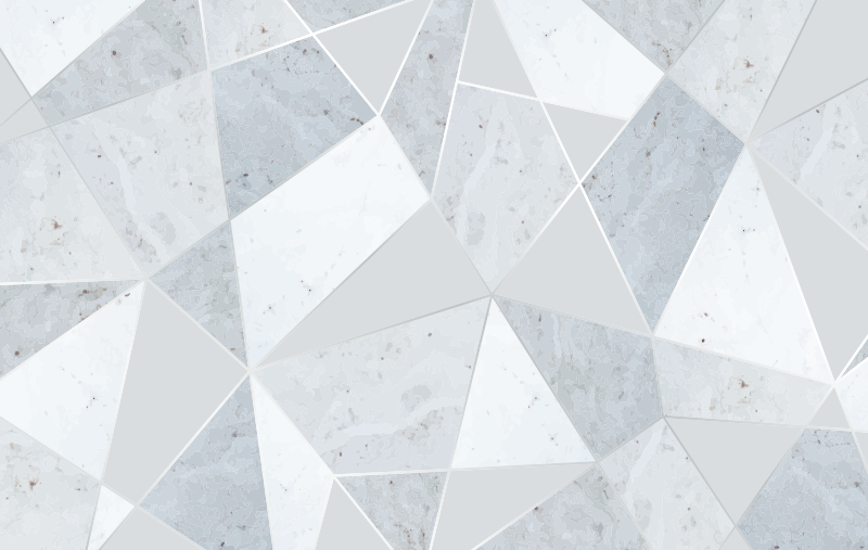 Tapis vinyle géométrique marbre triangulaire gris simple - TenStickers