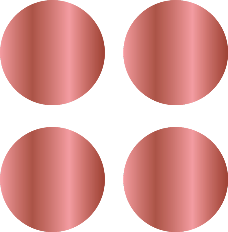 Tapis vinyle géométrique à pois rose gold - TenStickers