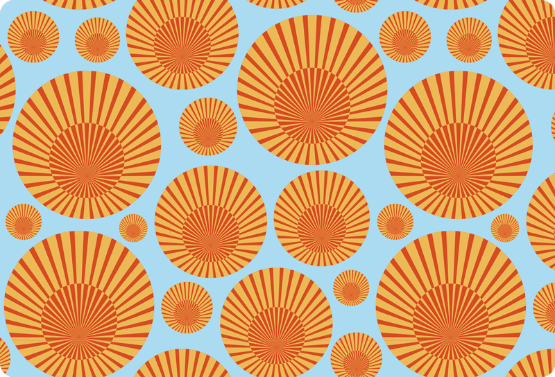 Tapis vinyle géométrique 70's soleil - TenStickers