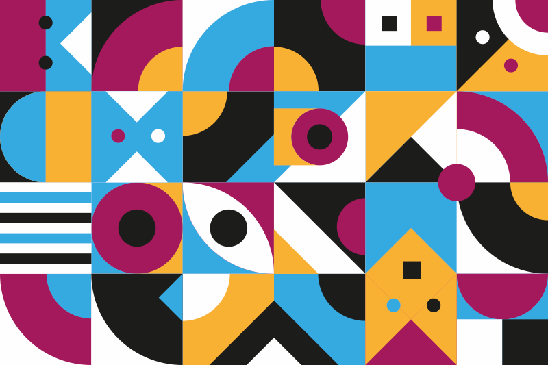 Tapis vinyle géométrique formes géométriques colorées - TenStickers