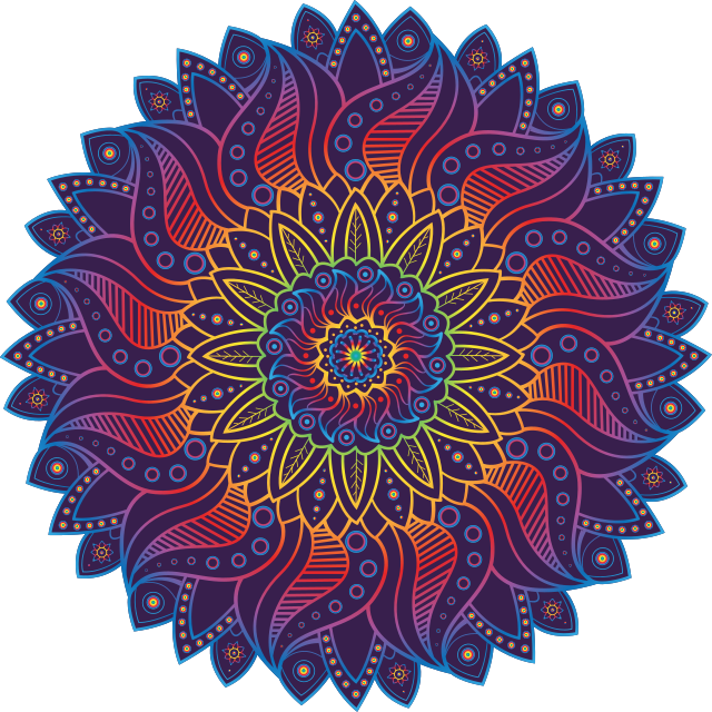 Tapis vinyle géométrique mandala arc-en-ciel - TenStickers