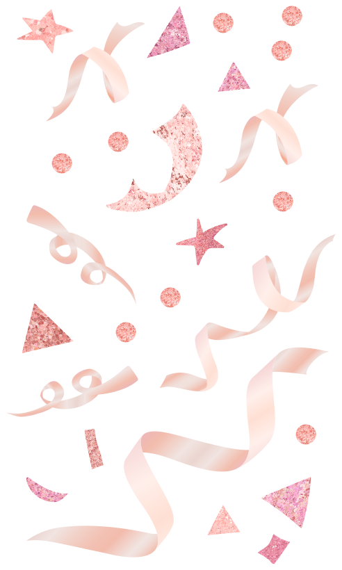 Tapis vinyle géométrique confettis rose clair - TenStickers