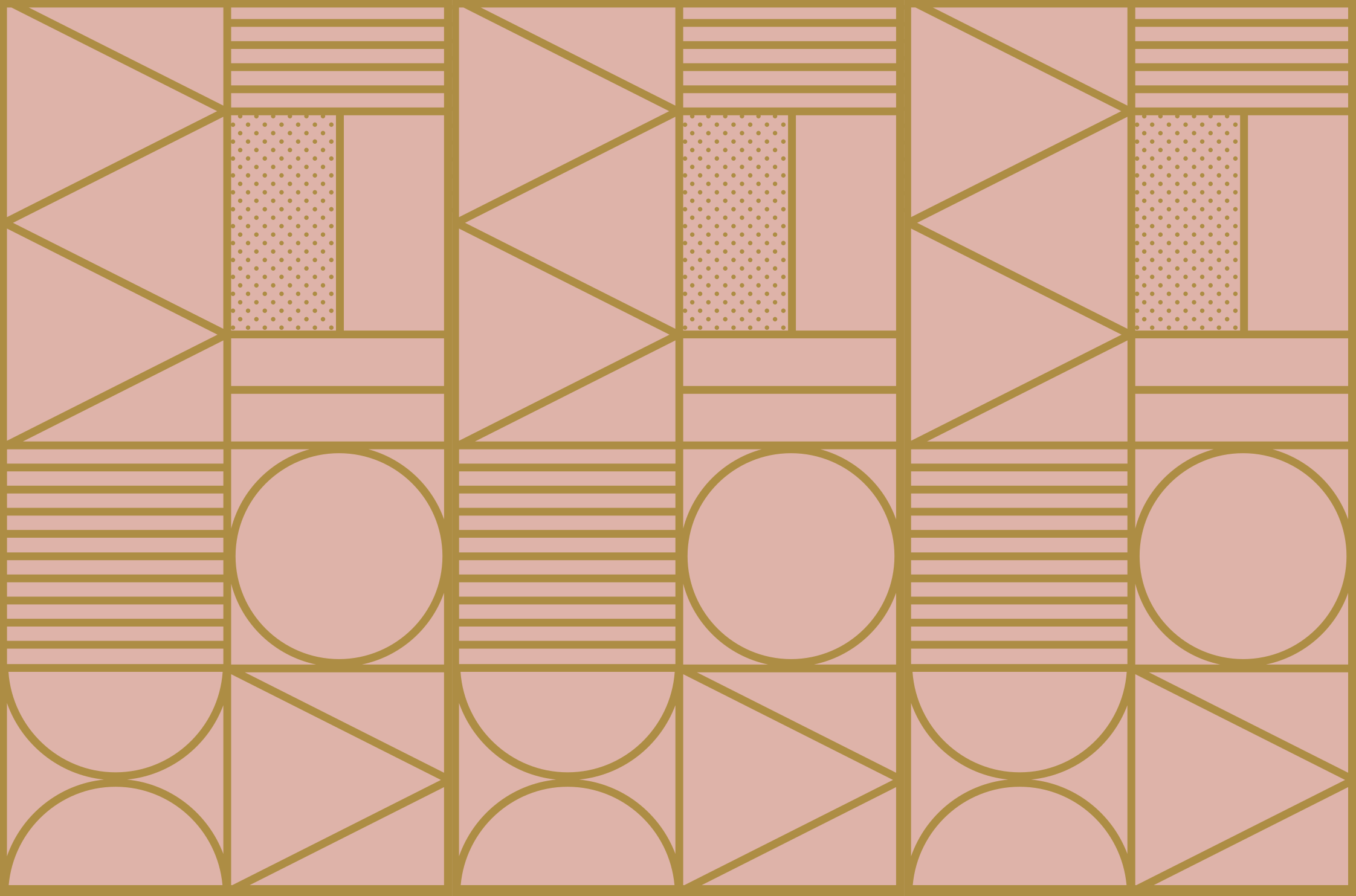 Tapis vinyle géométrique blocs doré et rose - TenStickers