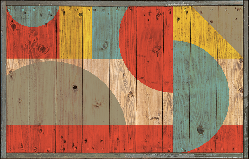 Tapis vinyle géométrique en bois - TenStickers