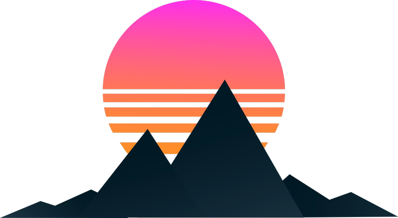 Tapis vinyle géométrique crépuscule en montagne - TenStickers