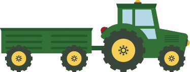 Tapis vinyle pour enfants tracteur et wagon vert - TenStickers