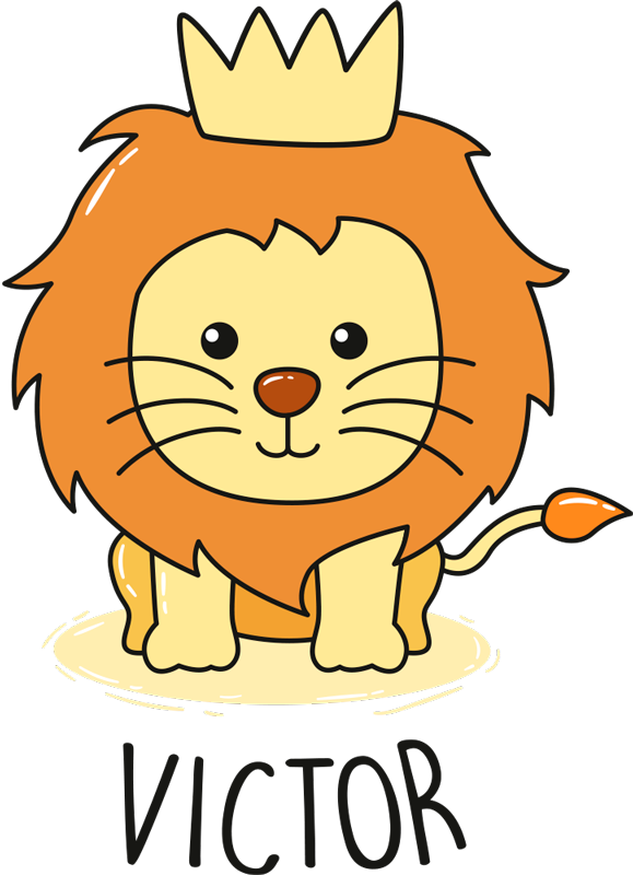 Tapis vinyle pour enfants dessin bébé lion - TenStickers