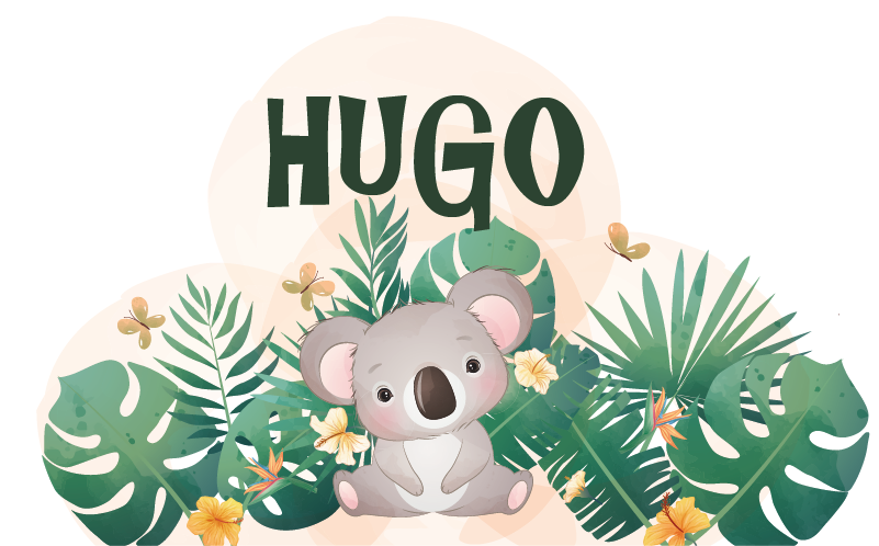 Tapis vinyle pour enfants koala mignon avec prénom - TenStickers